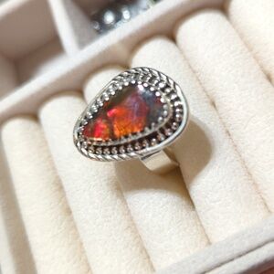 Ammolite Ring Size 10 .925 Sterling Silver NEW